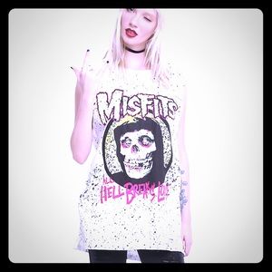 💀 Misfits ALL HELL BREAKS LOOSE Muscle Top Small